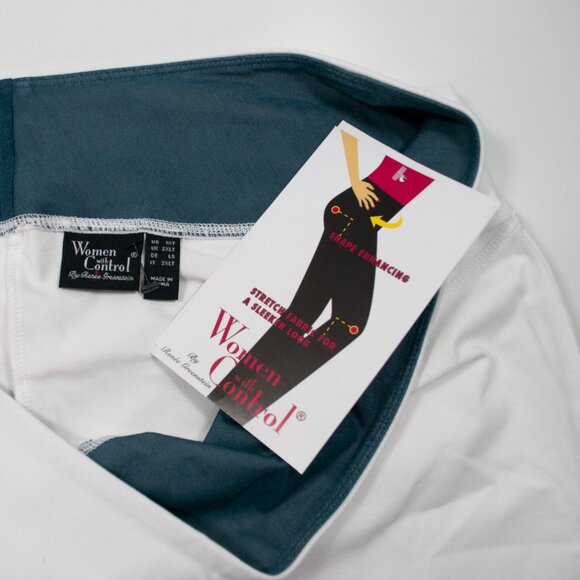 NEW Women With Control Twist Hem Leggings Womens 1XT White Tall Slimming BB11X - Picture 4 of 6